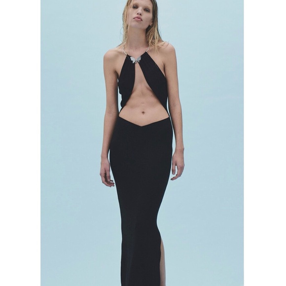 Aya Muse Dresses & Skirts - 🆕 AYA MUSE Eryn Knit Butterfly Cutout Maxi Dress Black Sz M
